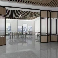 酒店宴会厅包间移动隔音屏风吊轨活动折叠门会议室伸缩推拉隔断墙
