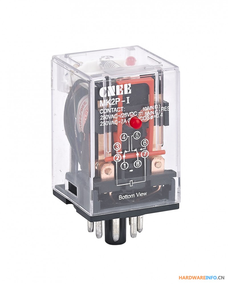 供应圆脚MK2P-I通用继电器带按钮AC220V