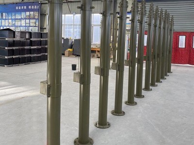 10米野外手动升降杆避雷针 移动方舱通讯天线接闪器